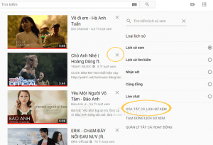 Xóa lịch sử tìm kiếm trên Youtobe
